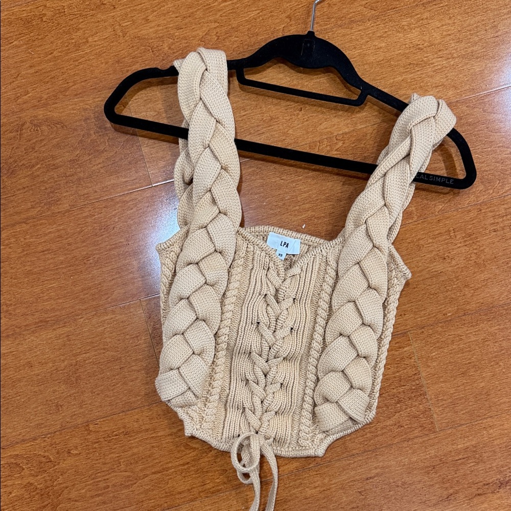[revolve; lpa] Braided Knit Crop Top